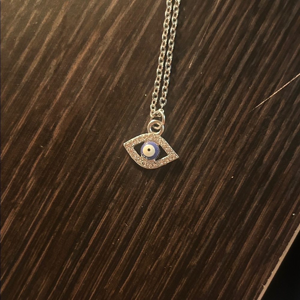 Silver Evil Eye Pendant Necklace